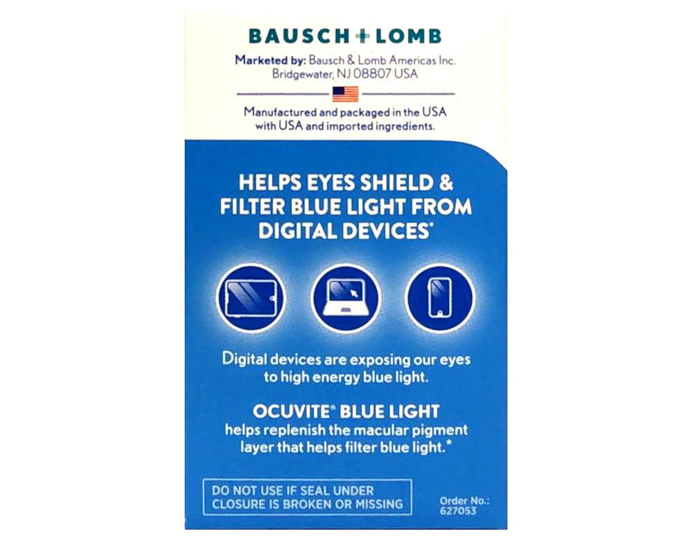 Close-up of bottle label highlighting Lutein 25 mg and Zeaxanthin 5 mg