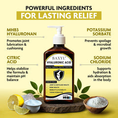 Front view of BAXYL 6 oz bottle for Joint Relief