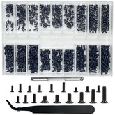 BAZQU 660-piece tiny screws assortment box with tweezers and screwdriver