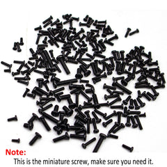 Close-up of tiny metric screws in 18 sizes