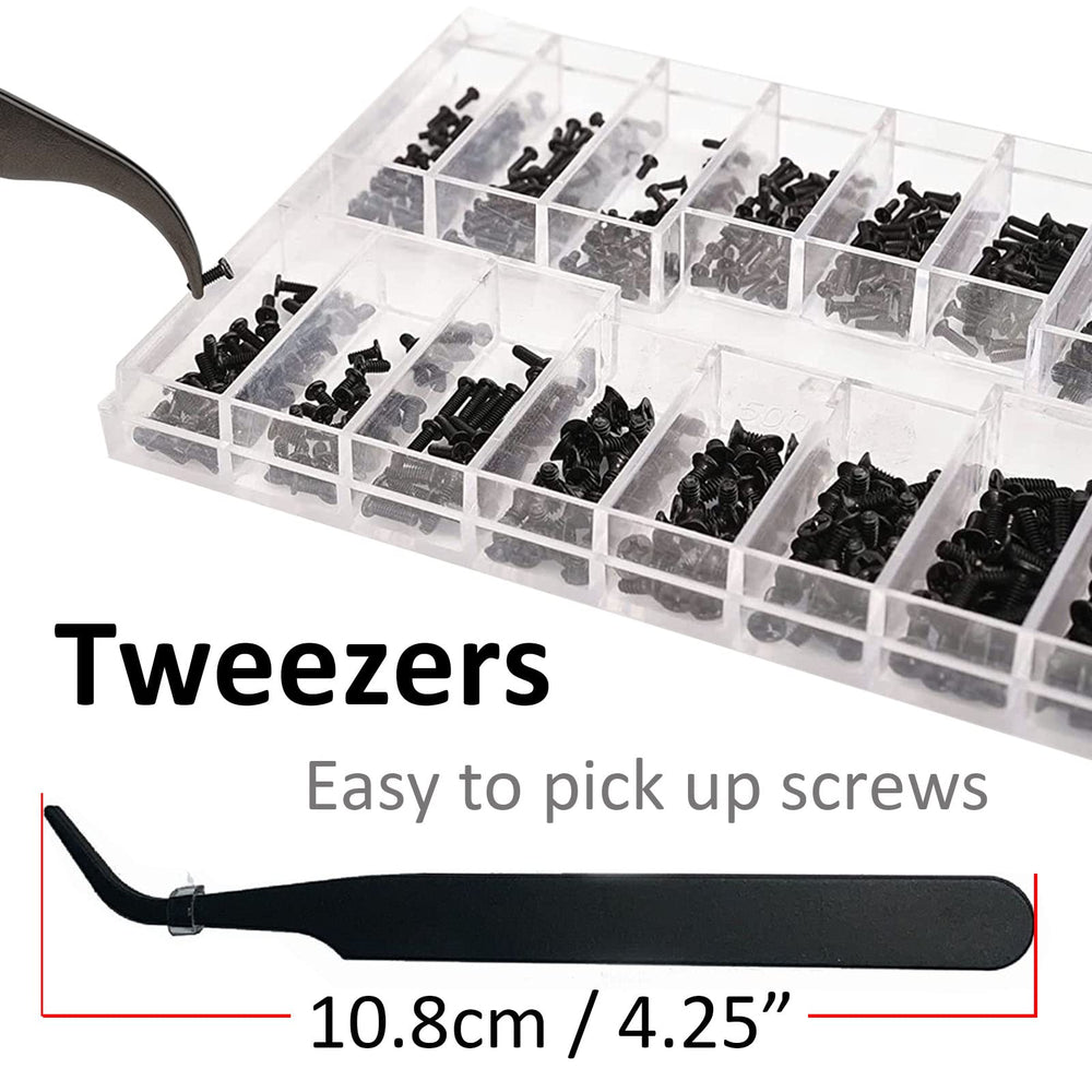 Included tweezers and 3-in-1 micro screwdriver