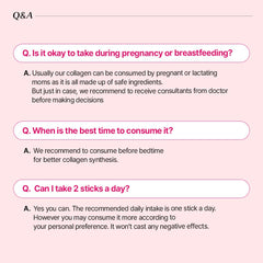 Nutrition details showing 1200 mg fish collagen per stick