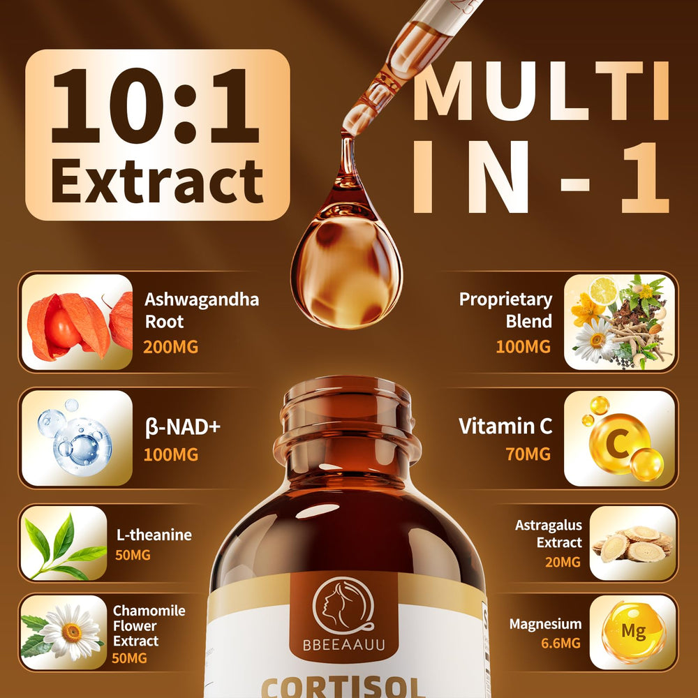 21-in-1 cortisol manager liquid drops serving size 2ml displayed