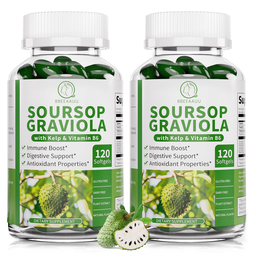 BBEEAAUU soursop capsules pour demonstrates easy daily intake and potential immune support.