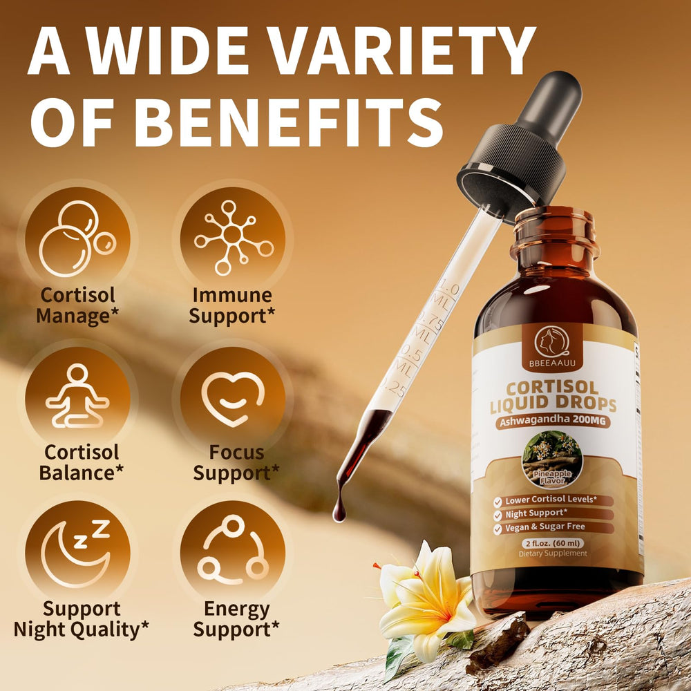 Close-up of pineapple-flavored cortisol reducer drops