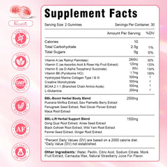 Close-up of BBL Booty Gummies bottle and label