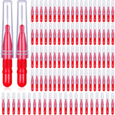 BBTO 100 Pcs Braces Dental Brush Flosser red package front view