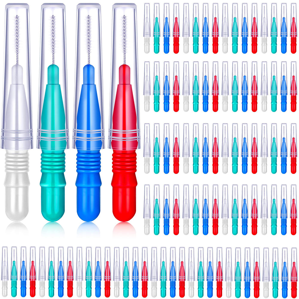 BBTO 100 Pcs Braces Dental Brush Flosser set in assorted colors
