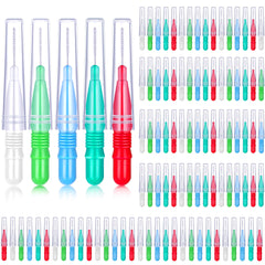 BBTO interdental brushes assortment in Red, White, Green, Light Green, and Light Blue