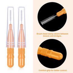 Nylon-coated wire flossing brush detail