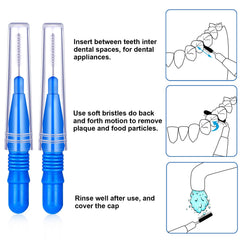 Close-up of interdental brush head with nylon-coated wire