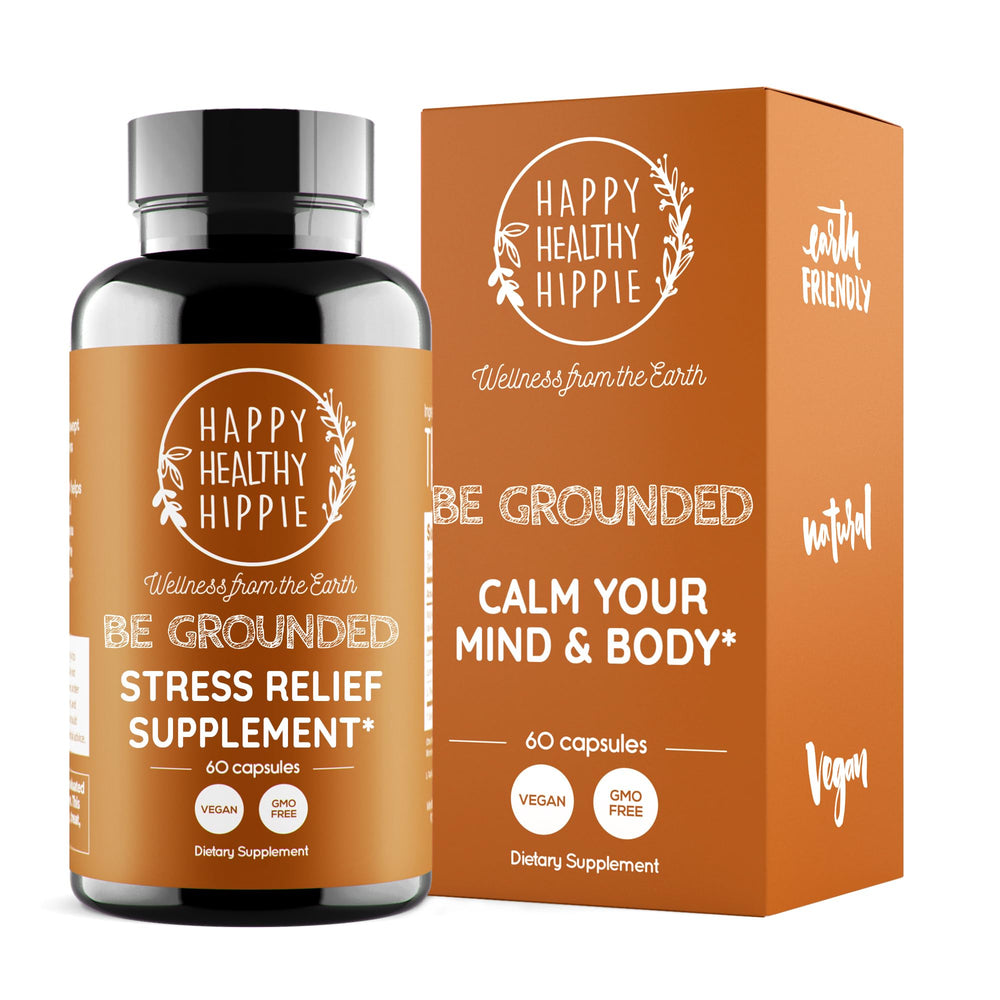 Be Grounded lavender stress relief supplement bottle with 60 count