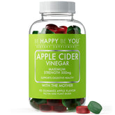 Front view of Be Happy Be You Apple Cider Vinegar Gummies bottle