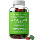 Be Happy Be You Apple Cider Vinegar Gummies bottle with The Mother supports digestion.
