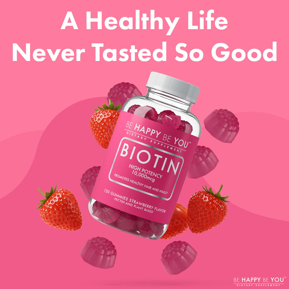 Gluten-free and dairy-free biotin gummy icon on label