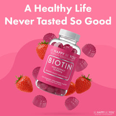 Gluten-free and dairy-free biotin gummy icon on label