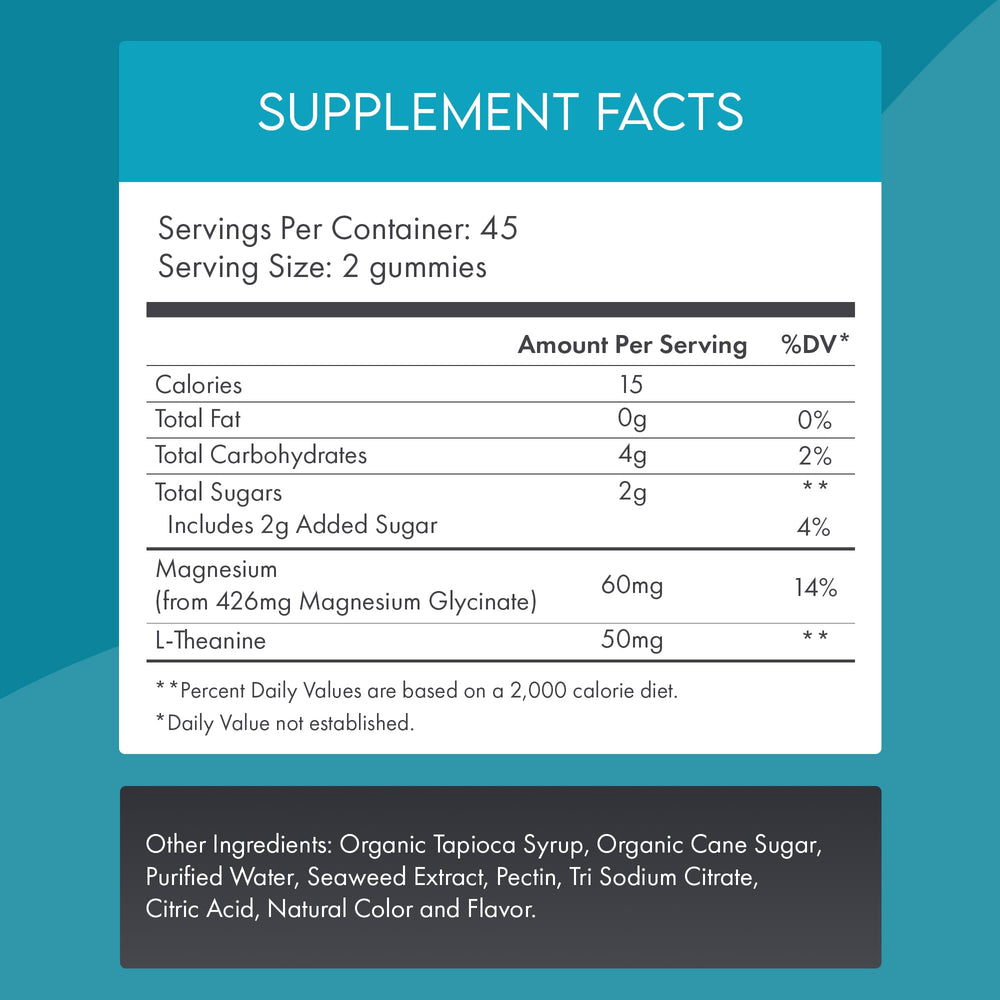 Ingredient view showing vegan, gelatin-free formula with pectin-based gummies