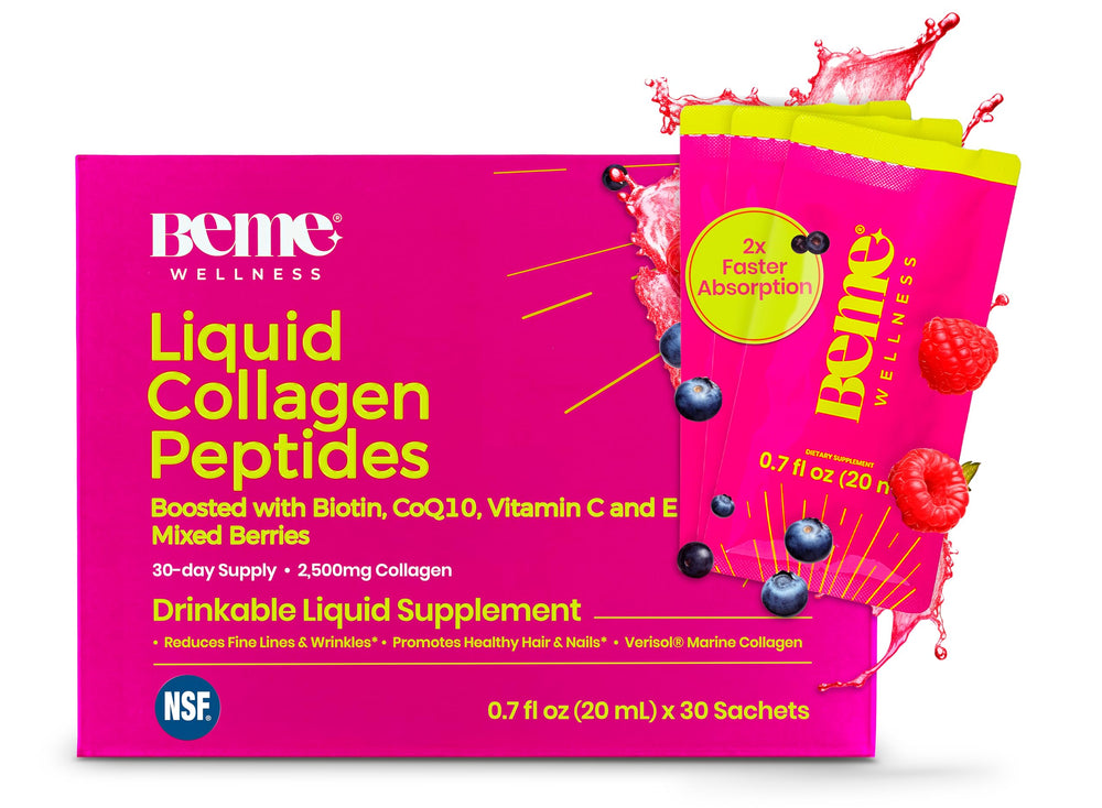 BeMe Liquid Collagen for Women berry sachets – front view
