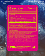 Illustration of BeMe Liquid Collagen benefiting nails, skin, and hair