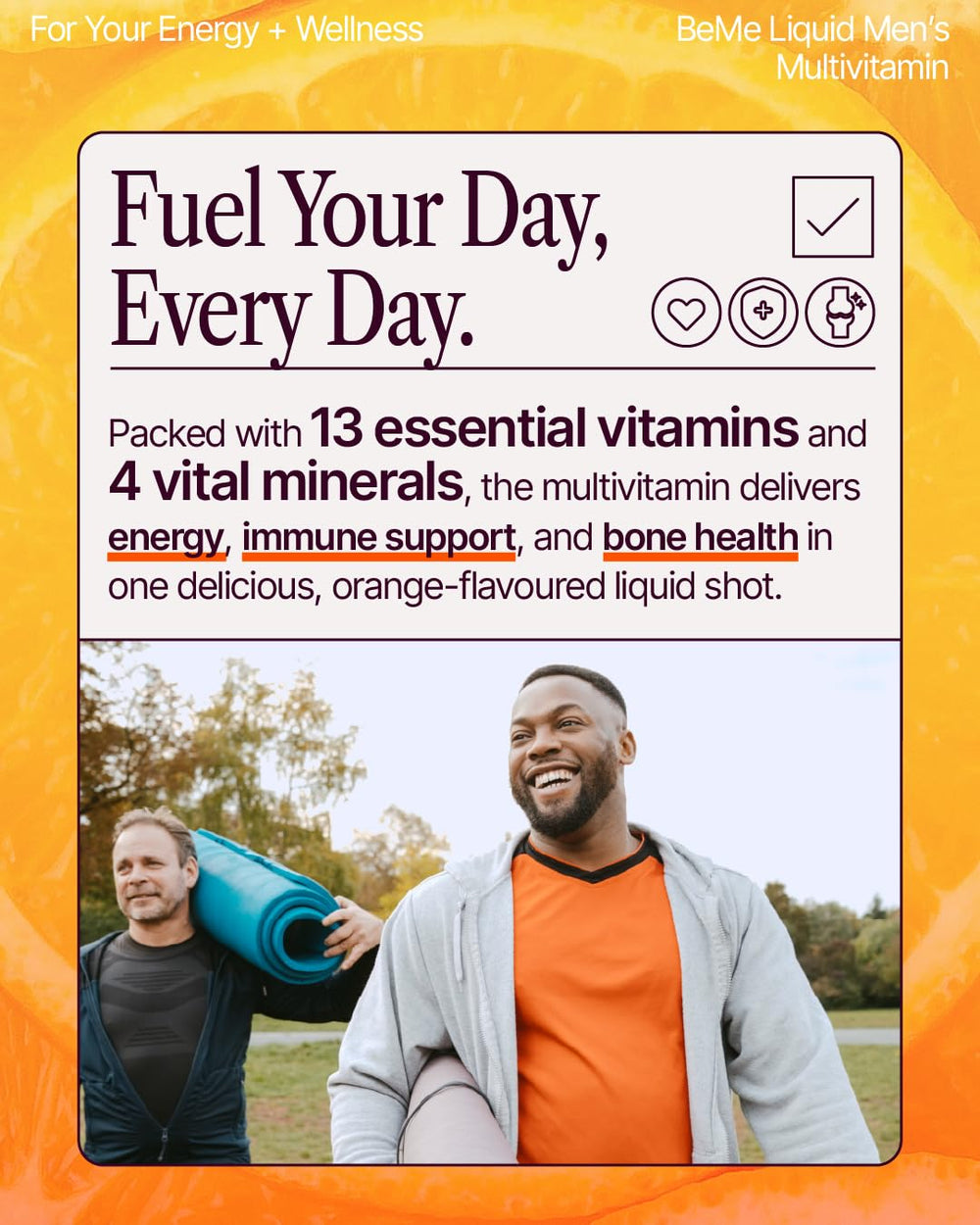 BeMe Liquid Multivitamins for Men tear-and-go sachets pack