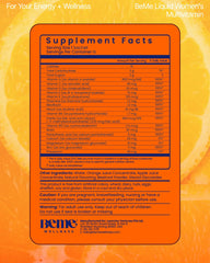 Nutrition details highlight 13 vitamins and 4 minerals on BeMe sachet