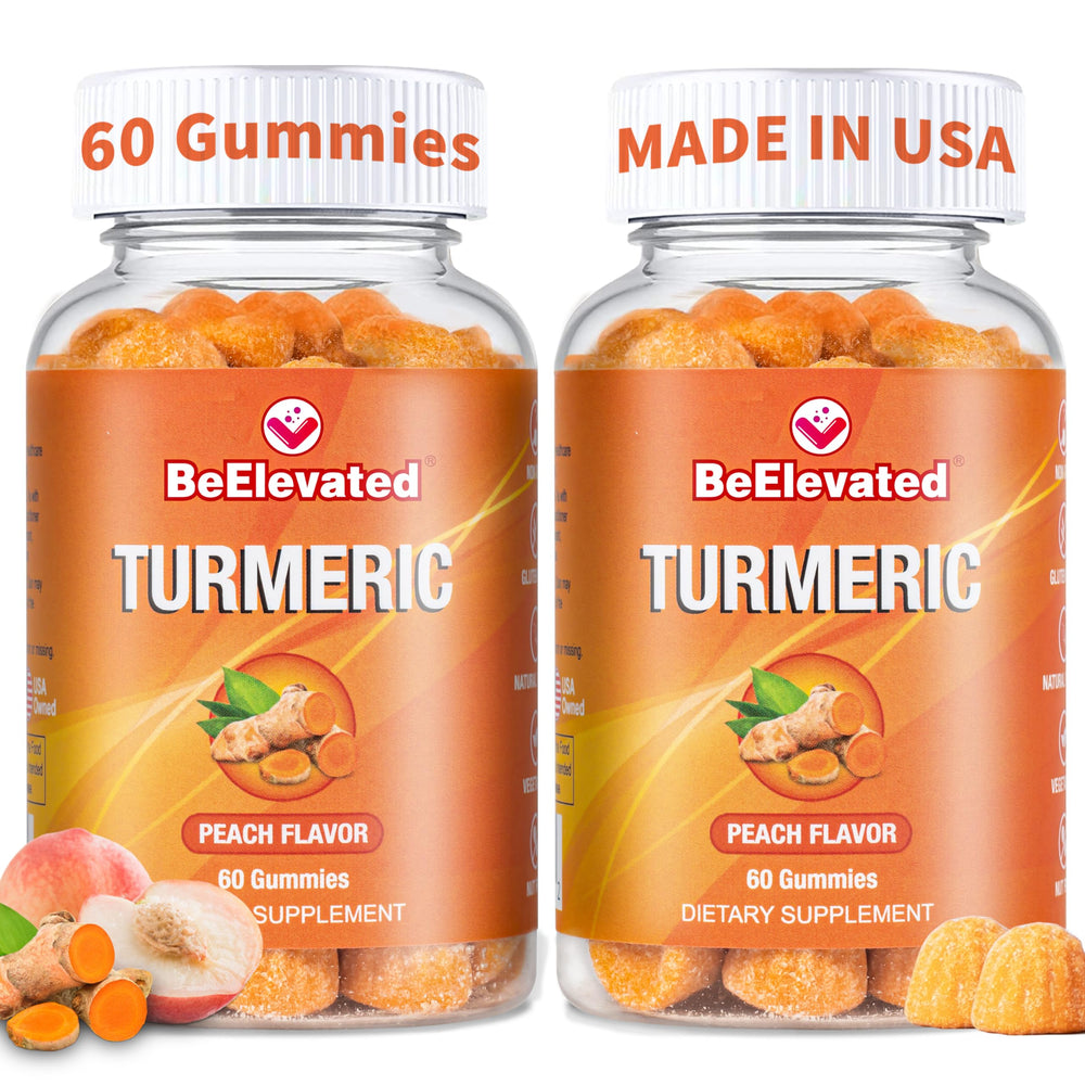 BeElevated Curcumin Turmeric Gummies peach flavor front view