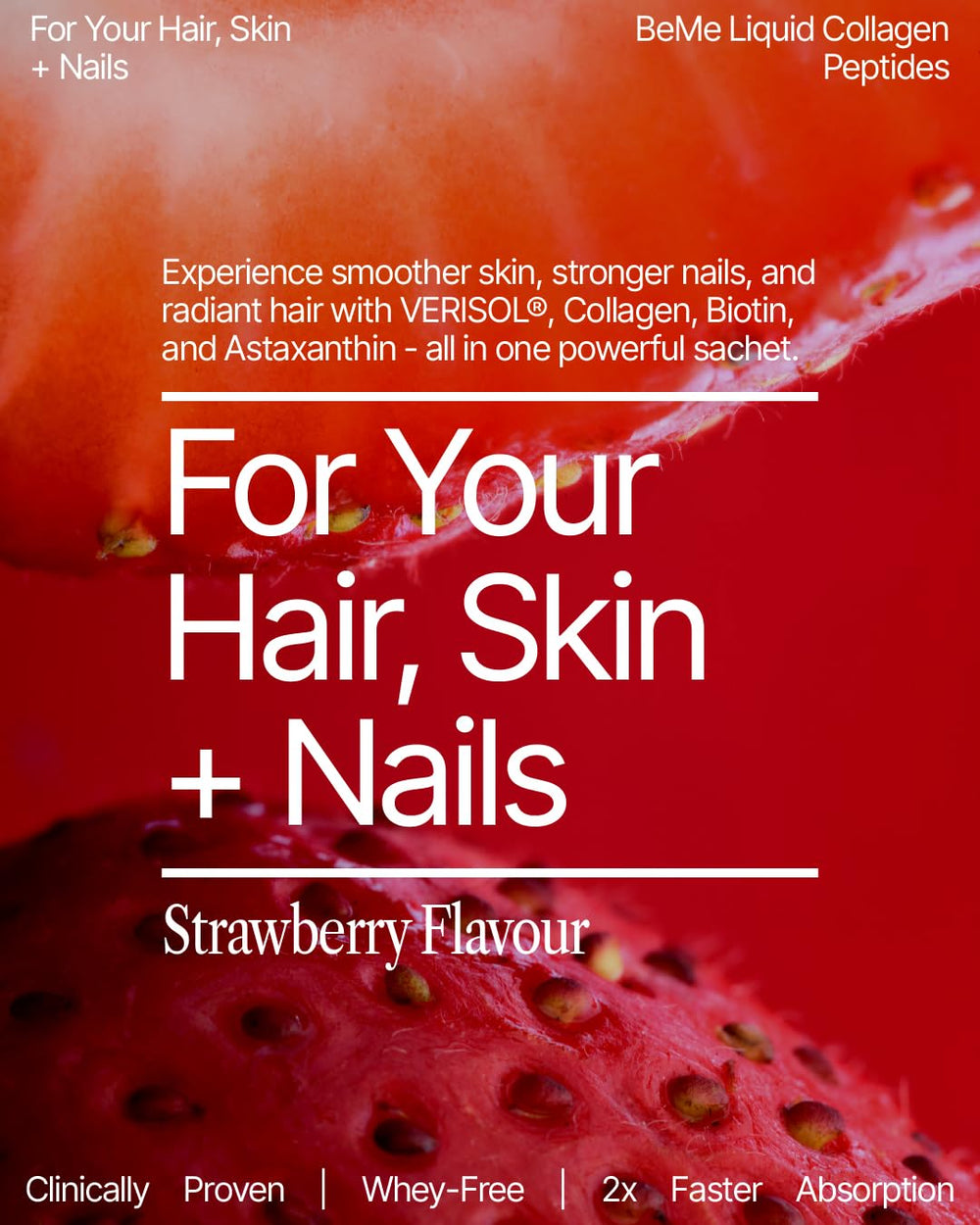 Close-up of BeMe Strawberry Sachets