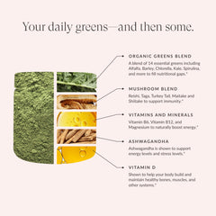 Close-up of label on Beam Greens Powder