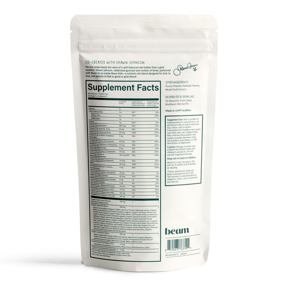 Happy child enjoying Beam Kids daily nutrition shake