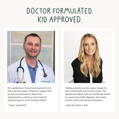 Organic greens and fruits blend used in Beam Kids powder