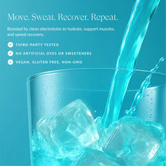 Beam Pre Workout electrolyte glass illustrates hydration support during long training sessions.