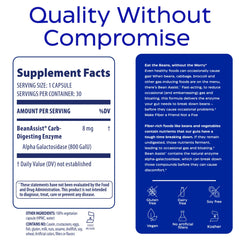 Close-up of BeanAssist bottle with ingredients label