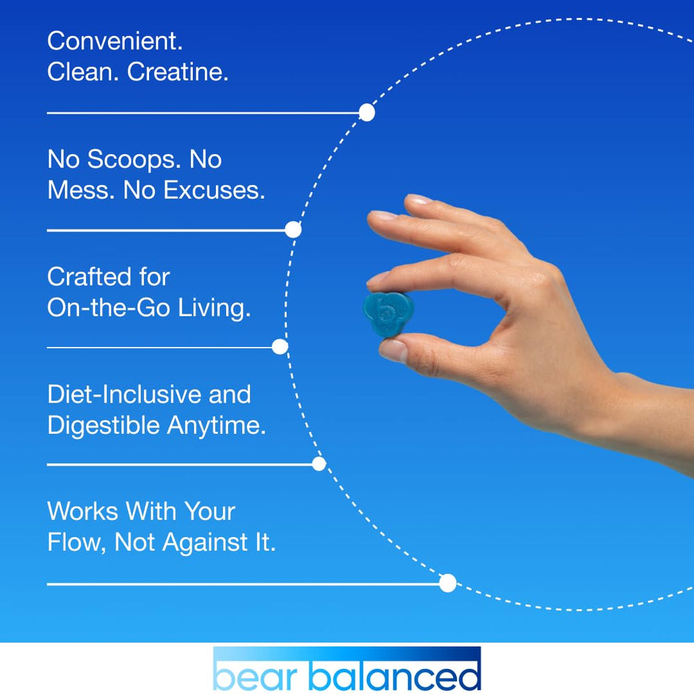Serving size illustration showing 3 gummies per serving
