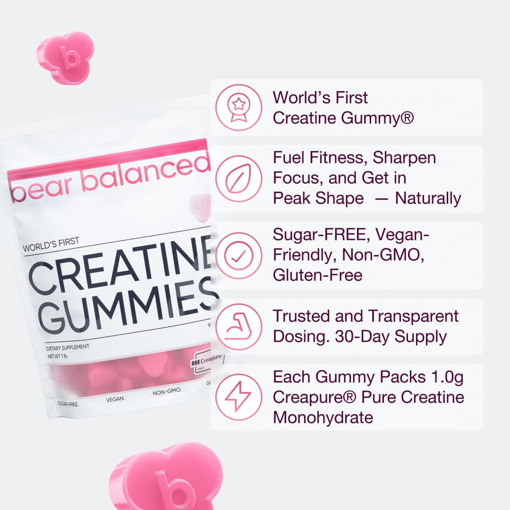 Bear Balanced Creatine Gummies packaged bottle