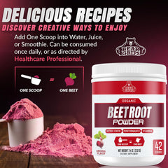 Bear Grips raw beetroot powder closeup captures vibrant color and nitrate-rich profile.