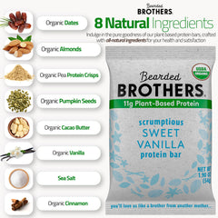 Bearded Brothers bar slice reveals vanilla-chocolate flavor and texture