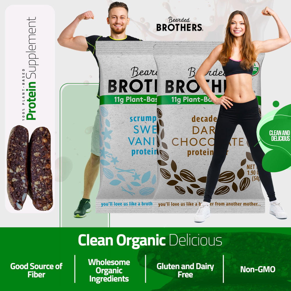 Bearded Brothers 10-pack display suggests convenient, on-the-go protein for active days