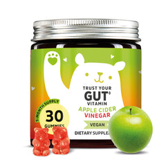 Front view of Bears with Benefits Apple Cider Vinegar Gummy Bears bottle containing 30 gummies.