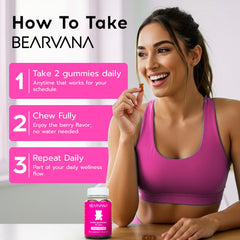 Front view of BEARVANA Berry gummy vitamins package