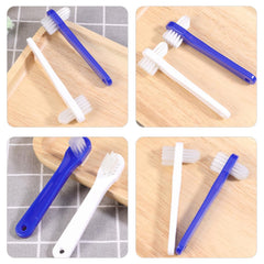 Lightweight plastic denture toothbrush for travel