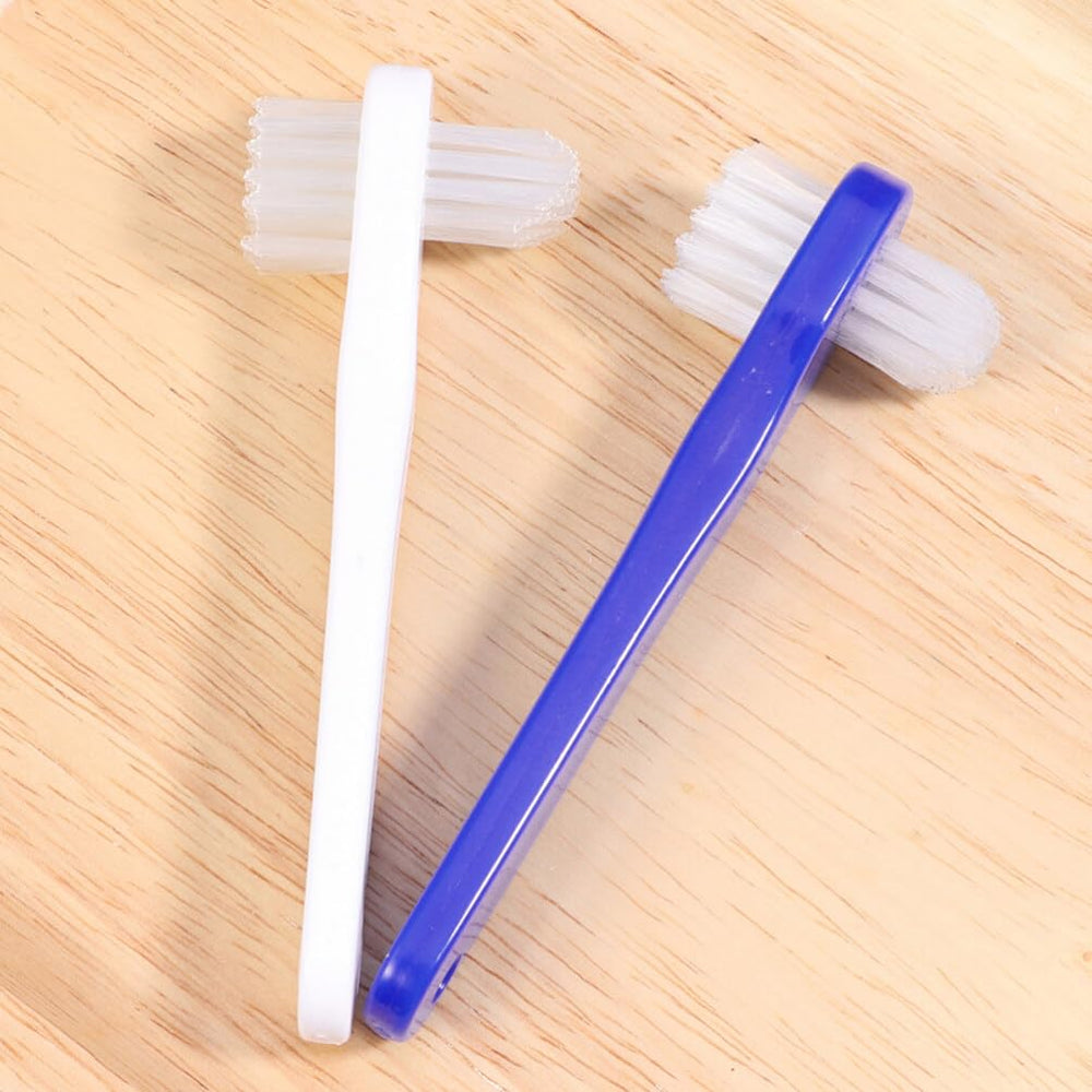 Multi-functional toothbrush for dentures, teeth, and retainers