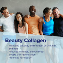 Collagen powder being poured into a glass