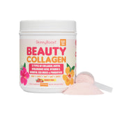 Beauty Collagen Powder Berry flavor bottle with scoop – front view