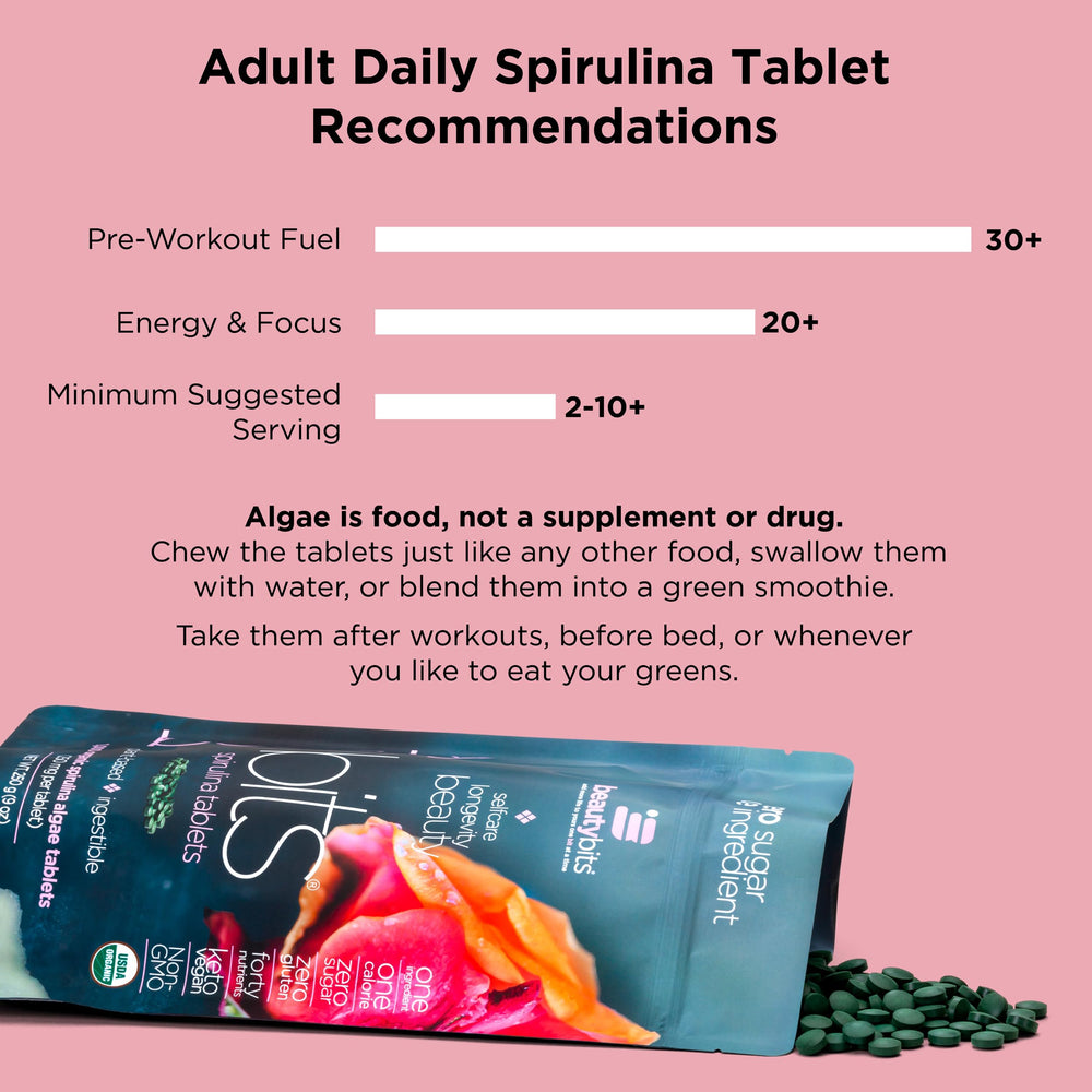 BEAUTYbits self-care gifts featuring spirulina tablets