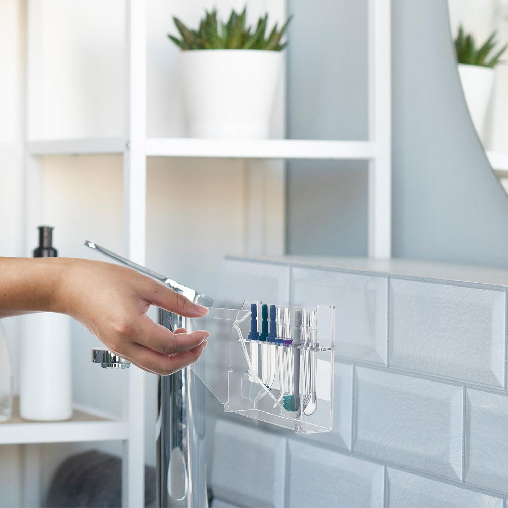 Open view of Beautyflier Water Flosser tip storage case showing 8-tip capacity