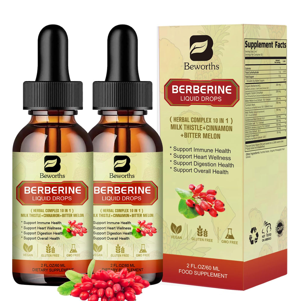 B BEWORTHS Berberine Liquid Drops bottle with Cinnamon and Turmeric