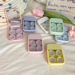 Gift-ready BEDARTIST 2-in-1 contact lens case set in yellow