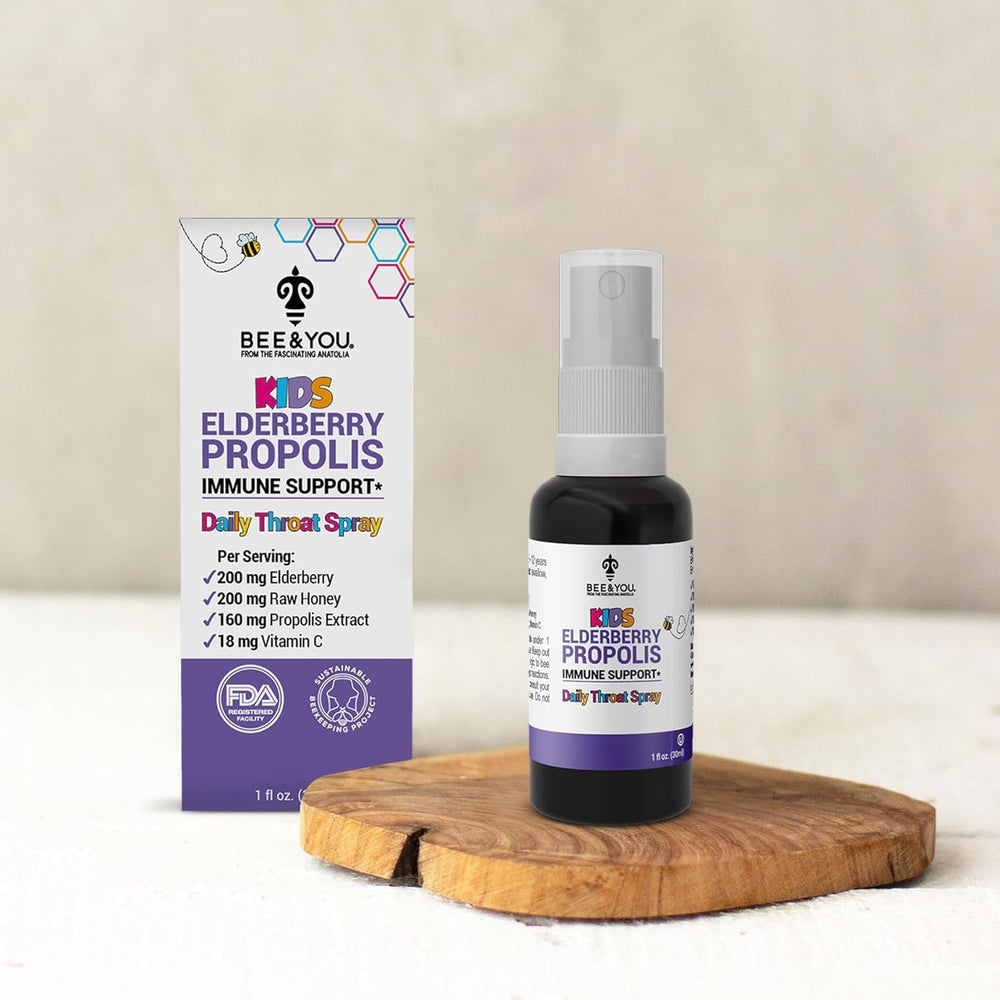 Packaging and bottle design of Bee and You Kids Immune Support Spray