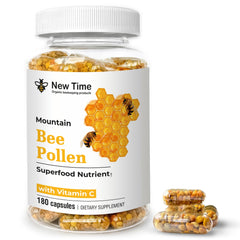 Organic Bee Pollen capsules for energy and wellness