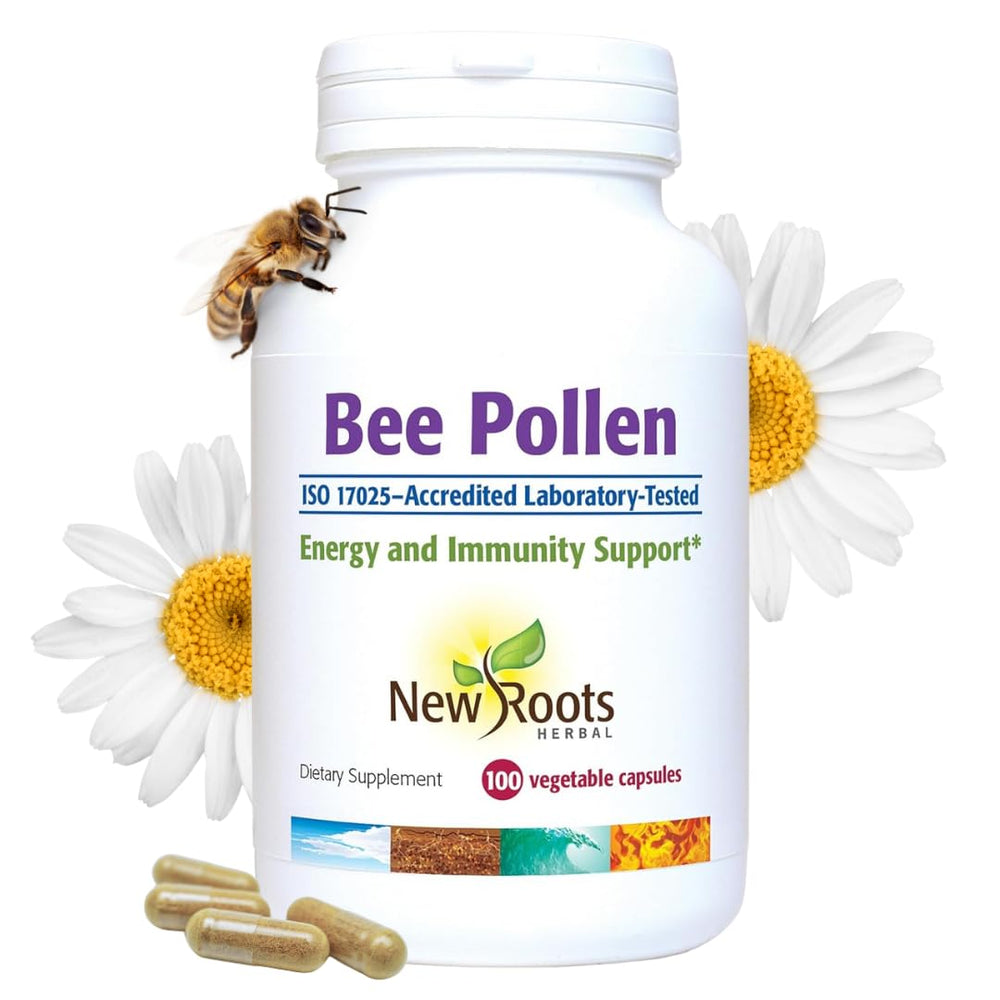 Bee Pollen Capsules bottle with label showing 1000 mg